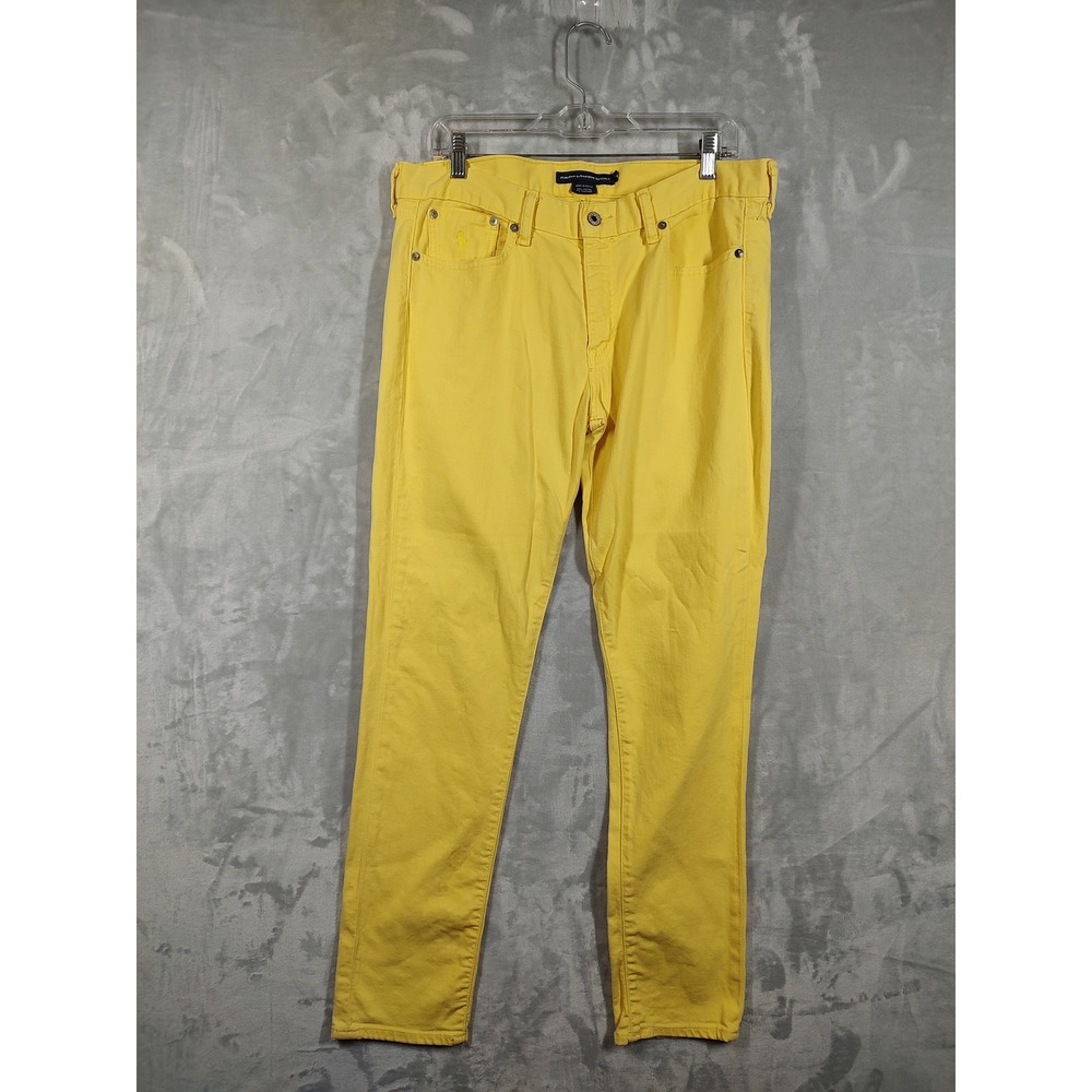 Ralph Lauren Sport Womens Yellow Skinny Jeans Size‎ 32 Stretch Slim Fit Pants